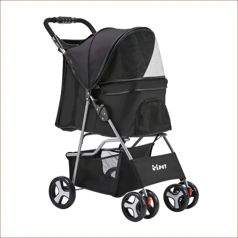 I.pet 4 Wheel Pet Stroller - Black - 1