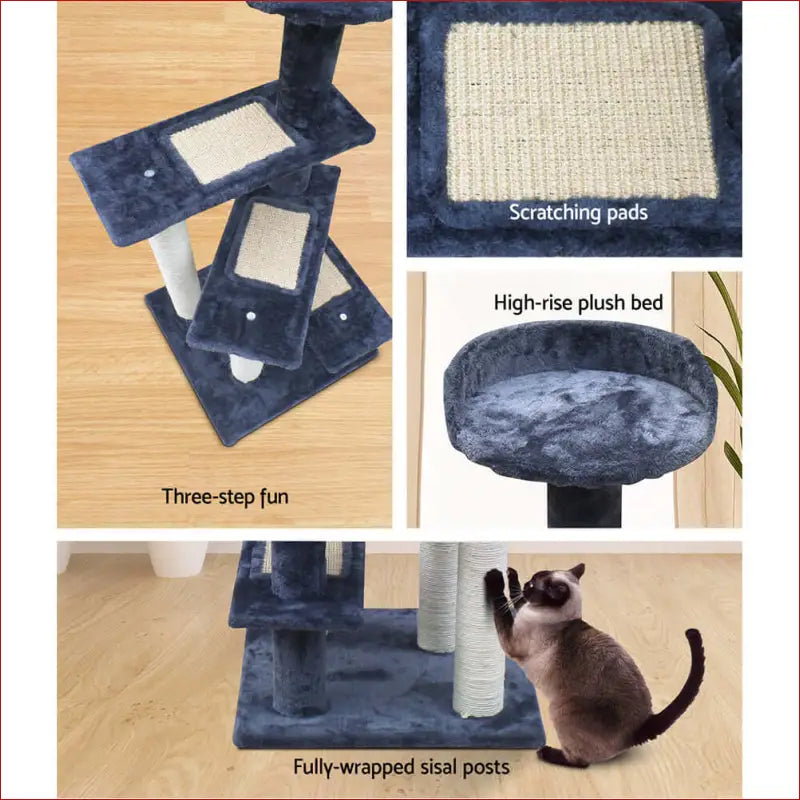 I.pet Cat Tree 100cm Scratching Post Scratcher Tower Wood Condo House Trees Bed - Pet Care > Supplies Posts 7