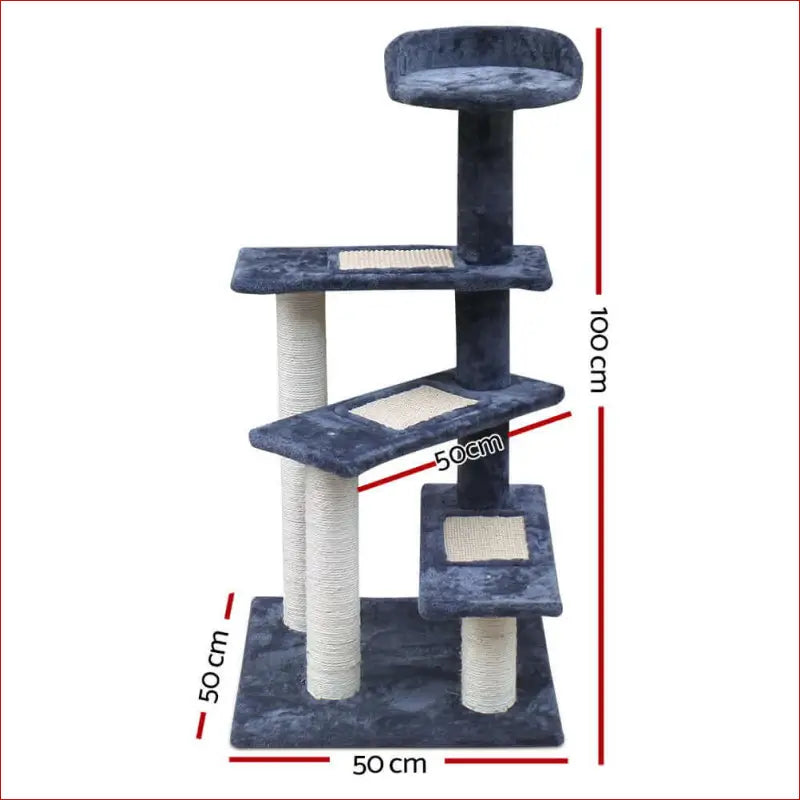 I.pet Cat Tree 100cm Scratching Post Scratcher Tower Wood Condo House Trees Bed - Pet Care > Supplies Posts 2