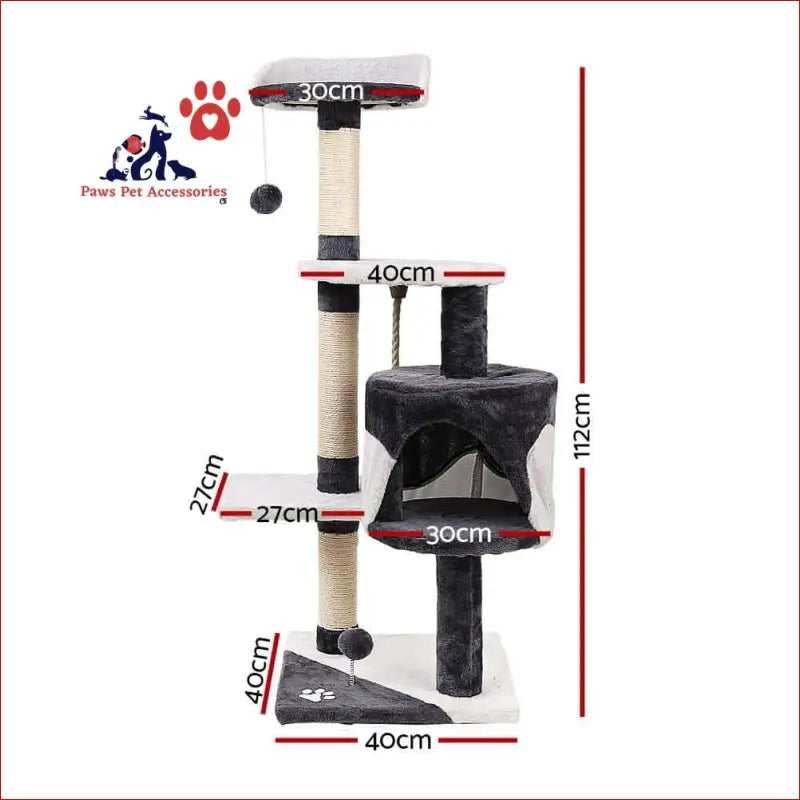 I.pet Cat Tree 112cm Tower Scratching Post Scratcher Wood Condo House Furniture - Pet Care > Supplies Posts 2