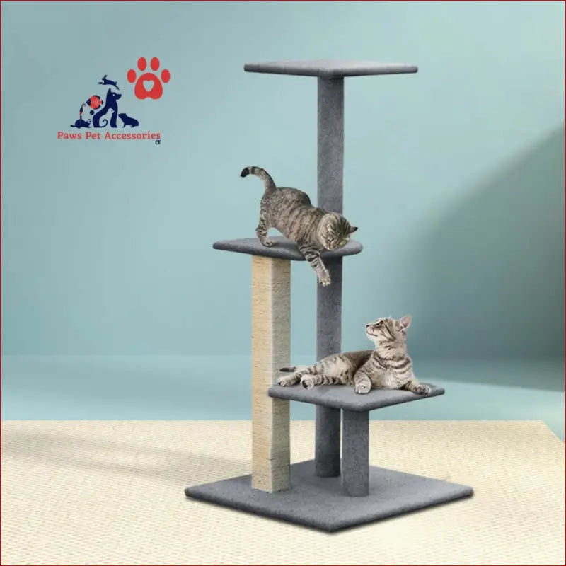 I.pet Cat Tree 124cm Scratching Post Tower Scratcher Trees Wood Condo Board - Pet Care > Supplies Posts 8