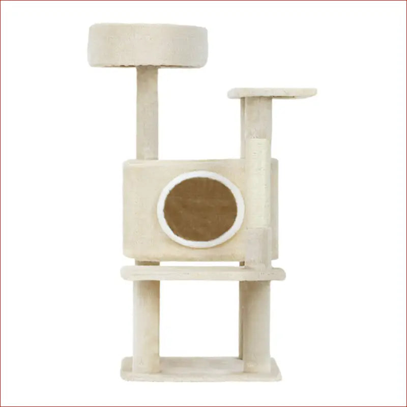 I.pet Cat Tree 90cm Scratching Post Tower Scratcher Wood Condo House Bed Trees - Beige - > & 3