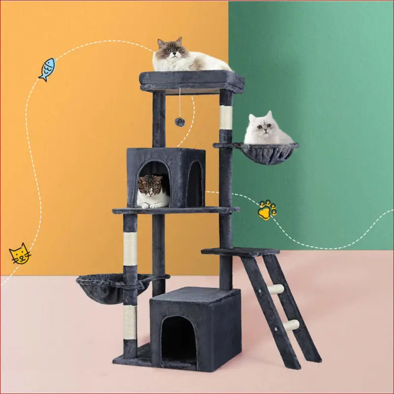 I.pet Cat Tree Tower Scratching Post Scratcher 138cm Trees Condo House Grey - Pet Care > Supplies Posts 7