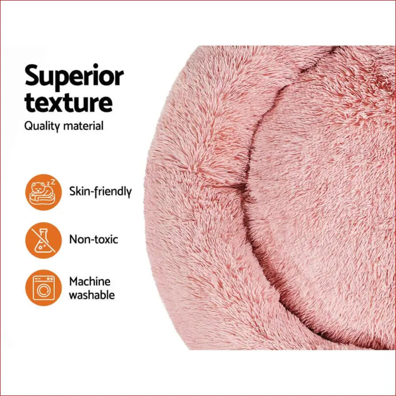 I.pet Pet Bed Dog Cat 110cm Calming Extra Large Soft Plush Pink - Xl - Care > Supplies Beds 4