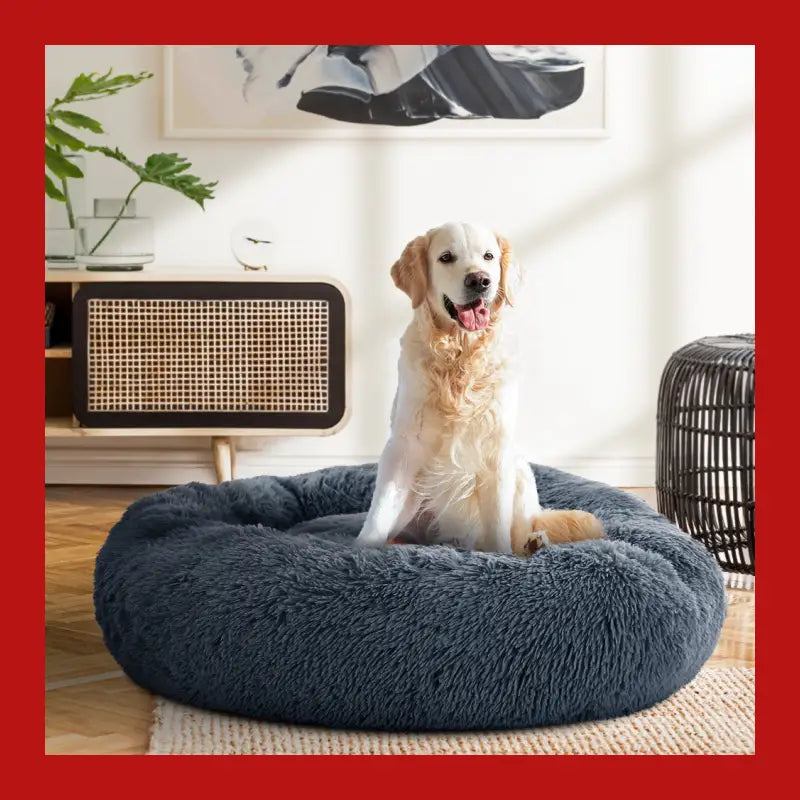 I.pet Pet Bed Dog Cat 90cm Large Calming Soft Plush Dark Grey - Care > Supplies Beds 7