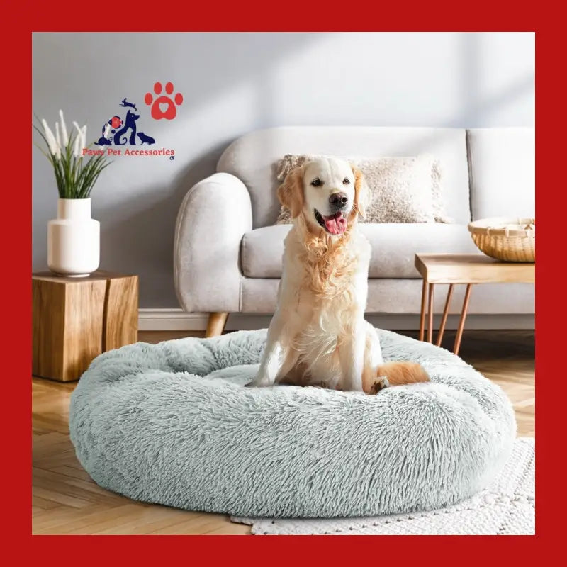 I.pet Pet Bed Dog Cat 90cm Large Calming Soft Plush Light Grey - Care > Supplies Beds 7