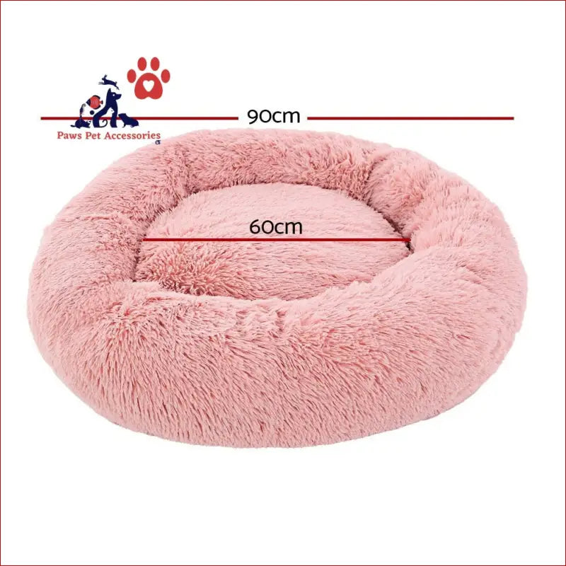 I.pet Pet Bed Dog Cat 90cm Large Calming Soft Plush Pink - Care > Supplies Beds 2