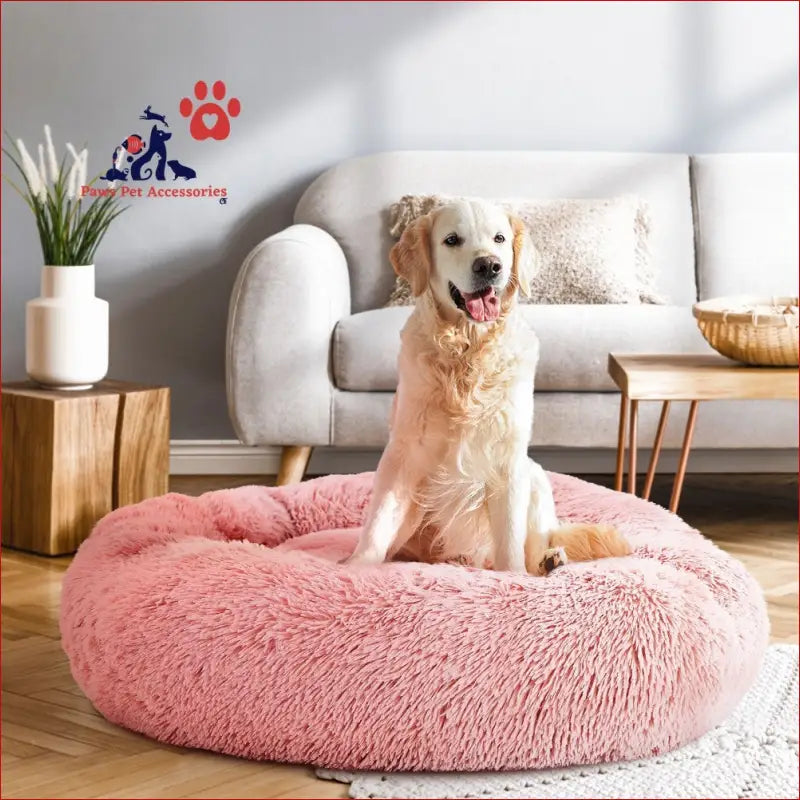 I.pet Pet Bed Dog Cat 90cm Large Calming Soft Plush Pink - Care > Supplies Beds 7