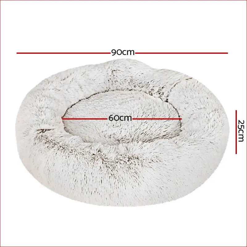 I.pet Pet Bed Dog Cat 90cm Large Calming Soft Plush White Brown - Care > Supplies Beds 2