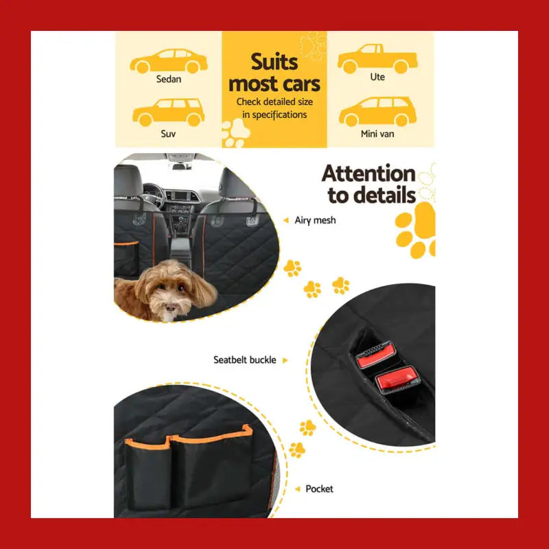 I.pet Pet Car Seat Cover Dog Protector Hammock Back Waterproof Belt Non Slip Mat - Carrier 7