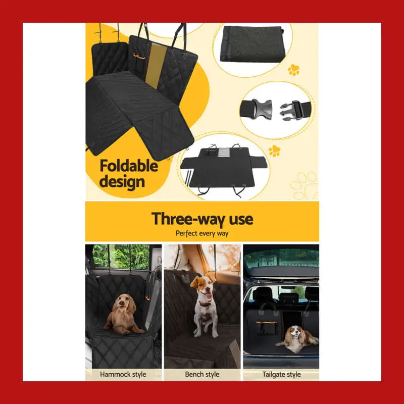 I.pet Pet Car Seat Cover Dog Protector Hammock Back Waterproof Belt Non Slip Mat - Carrier 6