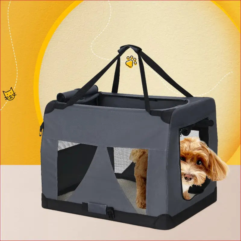 I.pet Pet Carrier Soft Crate Dog Cat Travel 60x42cm Portable Foldable Car m - Care > Supplies Carriers & Crates 8