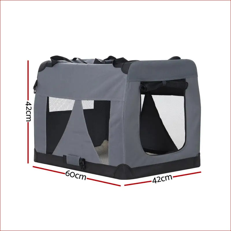 I.pet Pet Carrier Soft Crate Dog Cat Travel 60x42cm Portable Foldable Car m - Care > Supplies Carriers & Crates 2