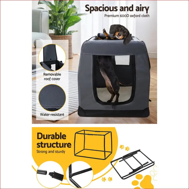 I.pet Pet Carrier Soft Crate Dog Cat Travel 82x58cm Portable Foldable Car Xl - Care > Supplies Carriers & Crates 5