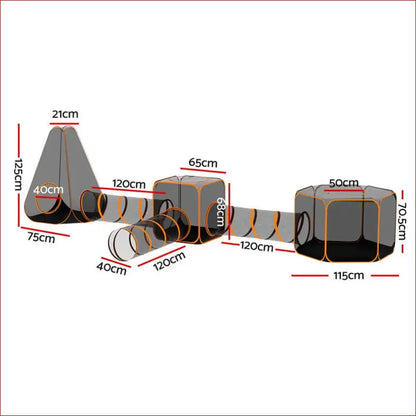 I.pet Pet Playpen Cat House 6 in 1 Tent Tunnel Dog Cage Puppy Rabbit Play Portable - 2