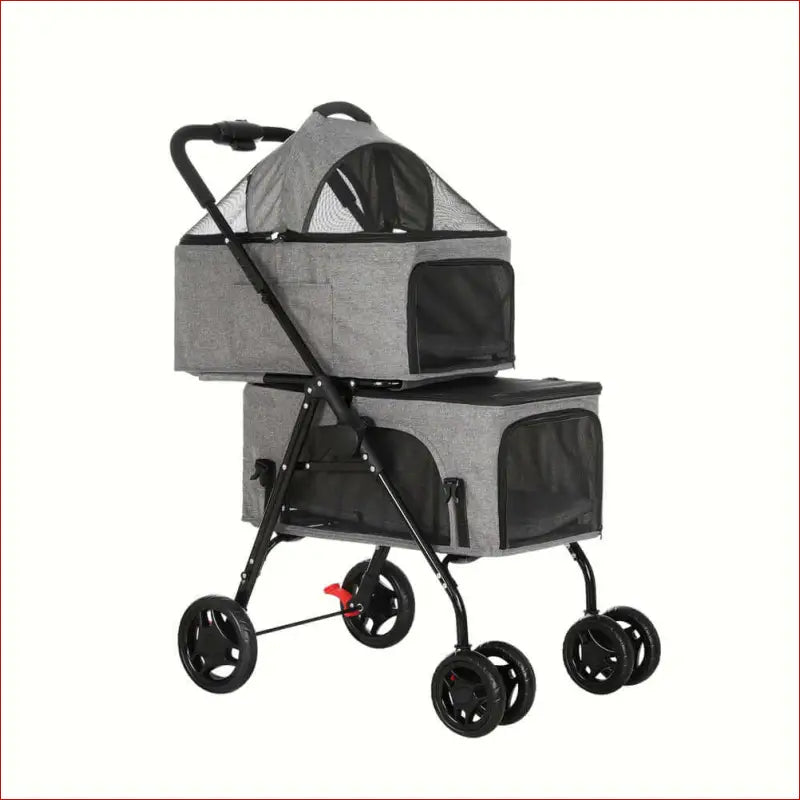 I.pet Pet Stroller 2-tier Dog Pram Large Cat Carrier Travel Pushchair Foldable - 1