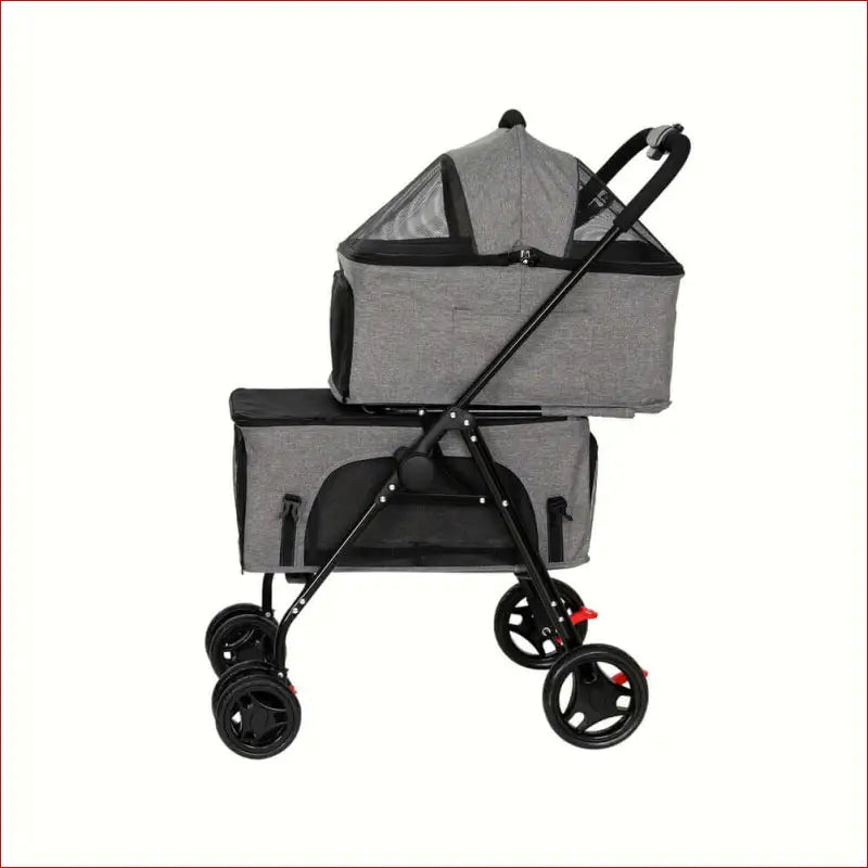 I.pet Pet Stroller 2-tier Dog Pram Large Cat Carrier Travel Pushchair Foldable - 3