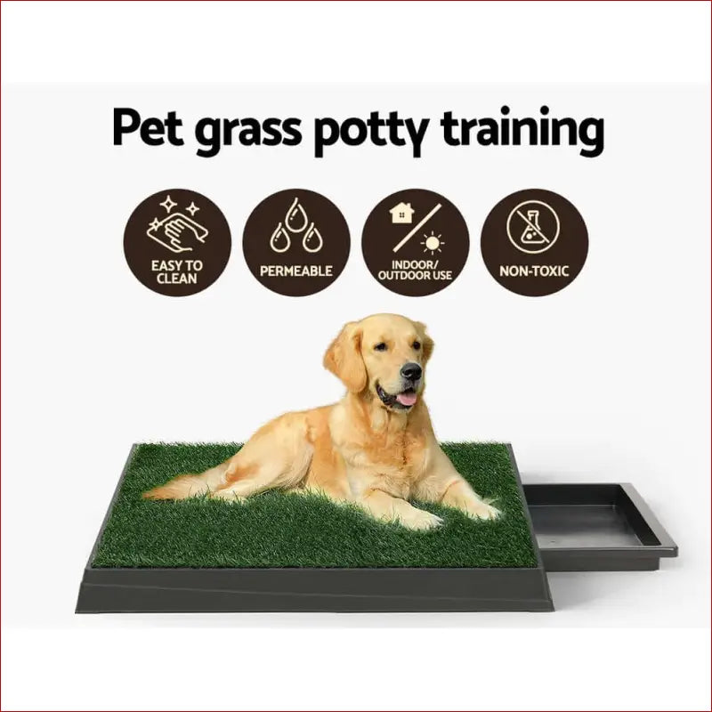 I.pet Pet Training Pad Dog Potty Toilet Large Loo Portable with Tray Grass Mat - Care > Supplies Aids 4