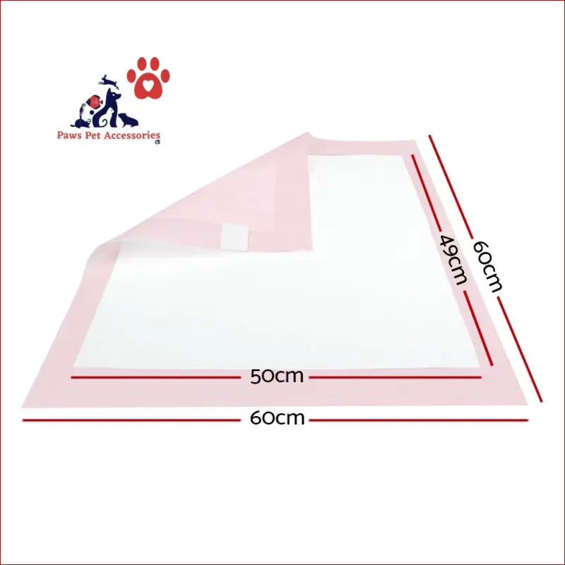 I.pet Pet Training Pads 200pcs 60x60cm Puppy Dog Toilet Pee Indoor Super Absorbent Pink - Care > Supplies Aids 2