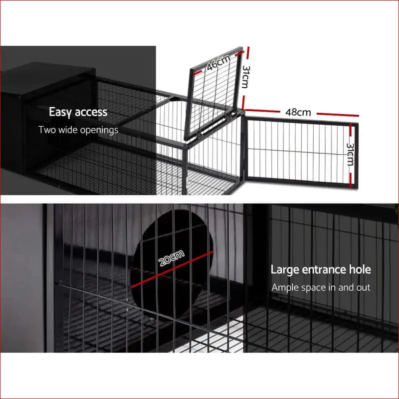 I.pet Rabbit Cage 122x52cm Hutch Enclosure Carrier Metal - Pet Care > Coops & Hutches Small Animal Habitats Cages 5