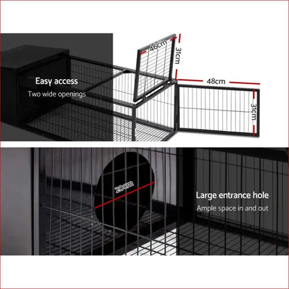 I.pet Rabbit Cage 122x52cm Hutch Enclosure Carrier Metal - Pet Care > Coops & Hutches Small Animal Habitats Cages 5