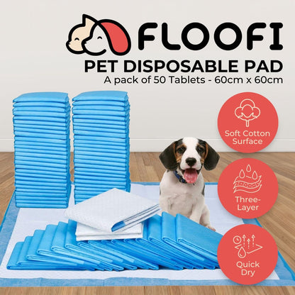 Floofi Pet Toilet Training Pads 60x60cm 50pcs