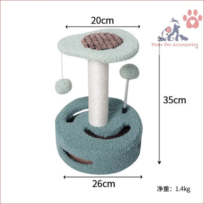 Avocado Interactive Cat Scratching Post with playful ball toys and a fun circular design