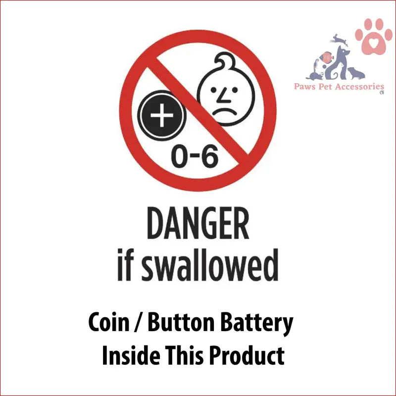 Warning sign for small batteries in Interactive Cat Track Circle with LED Sound Light Rolling Ball