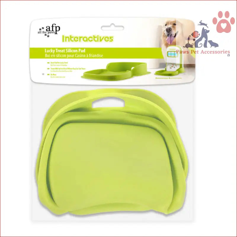 Lime green silicone food bowl mat for Lucky Treat Intercatives dog mess-free feeding