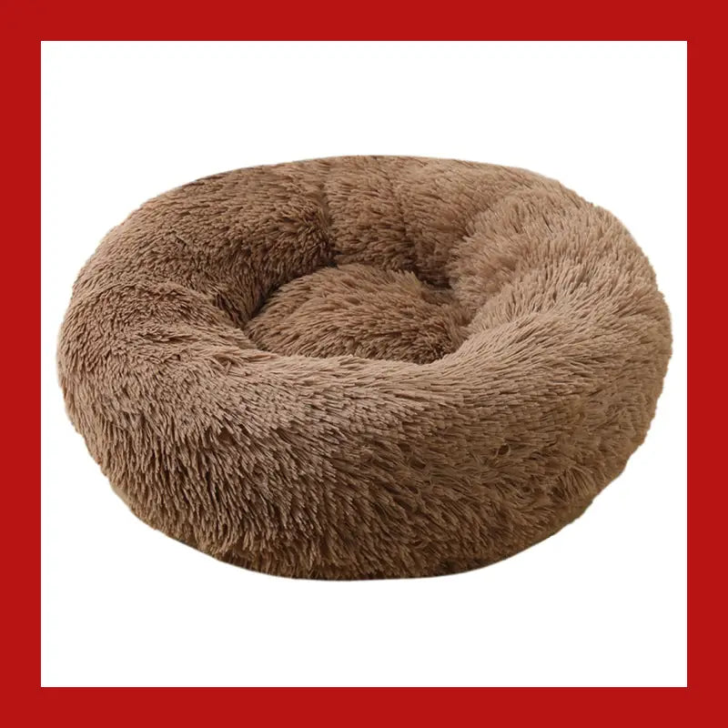 Machine Washable Calming Donut Cat and Dog Pet Bed - Light Coffee- Small - Care > Supplies Beds 4