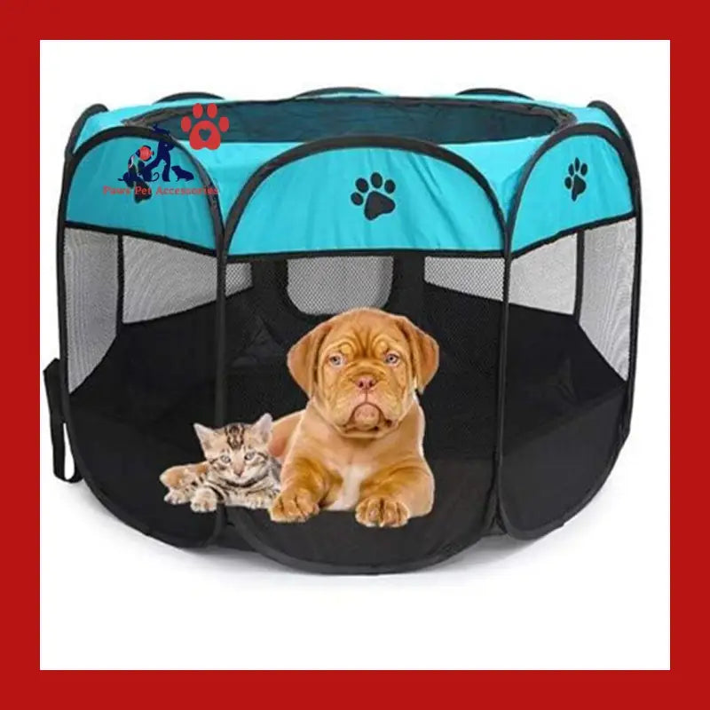 Multi-functional Portable Pet Tent for Indoor and Outdoor - Blue / Small - Foldable 6