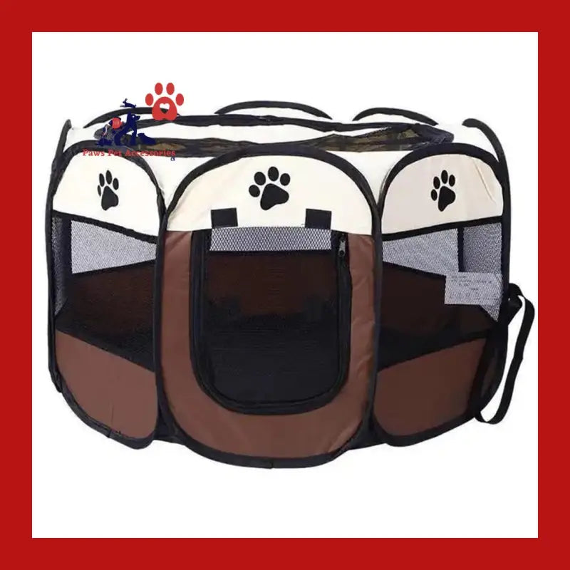 Multi-functional Portable Pet Tent for Indoor and Outdoor - Brown / Small - Foldable 1