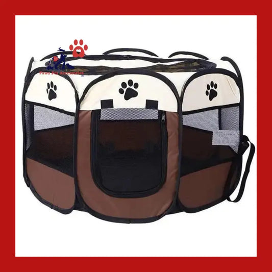 Multi-functional Portable Pet Tent for Indoor and Outdoor - Brown / Small - Foldable 1