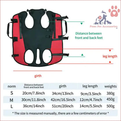 Red and black pet support harness with adjustable straps for S Blue Multifunctional Pet Backpack