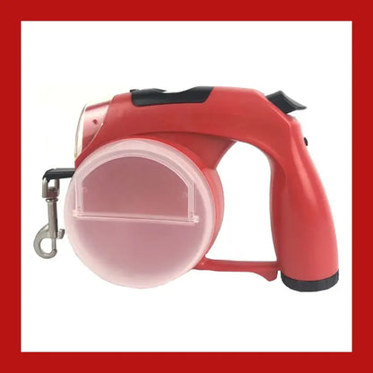 Multifunctional Retractable Leash Pet Led Walking Rope with Snack Box - Red - Supplies 2