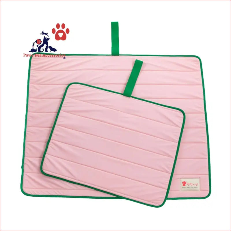 Pet Dog Cooling Mat Non-slip Travel Roll Up Cool Pad Bed Outdoor l Pink - Care > Supplies Beds 1