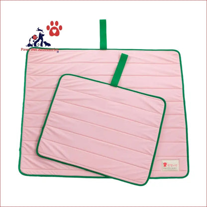 Pet Dog Cooling Mat Non-slip Travel Roll Up Cool Pad Bed Outdoor l Pink - Care > Supplies Beds 1