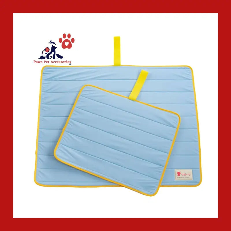 Pet Dog Cooling Mat Non-slip Travel Roll Up Cool Pad Bed Outdoor l Blue - Care > Supplies Beds 1