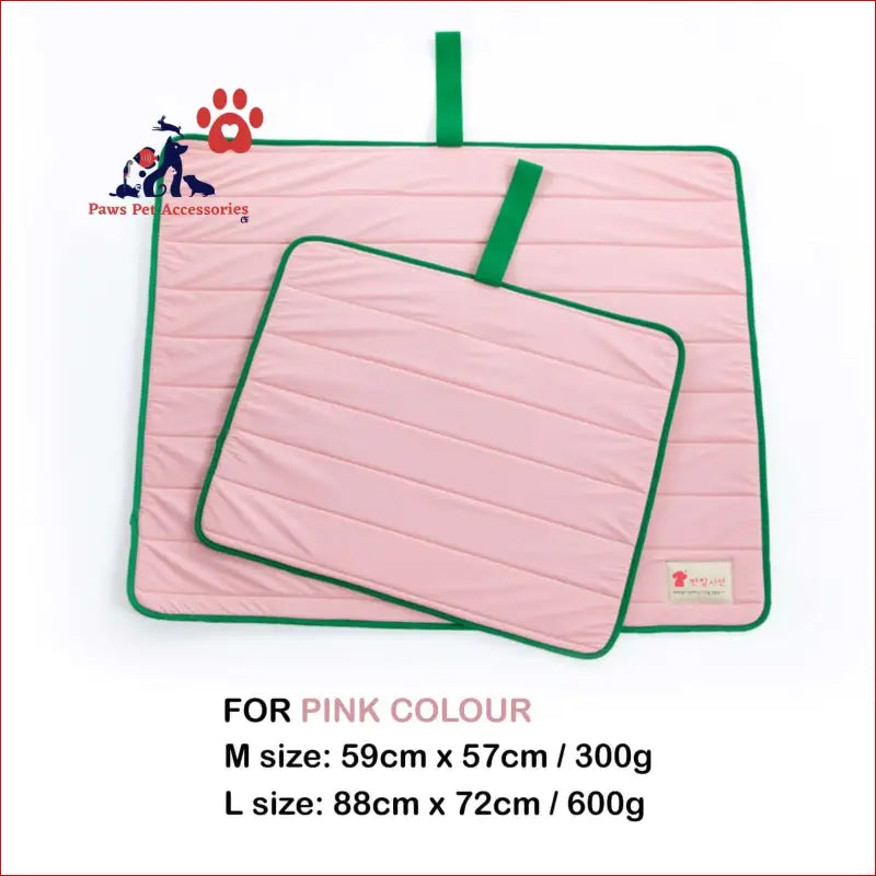 Pet Dog Cooling Mat Non-slip Travel Roll Up Cool Pad Bed Outdoor l Pink - Care > Supplies Beds 10