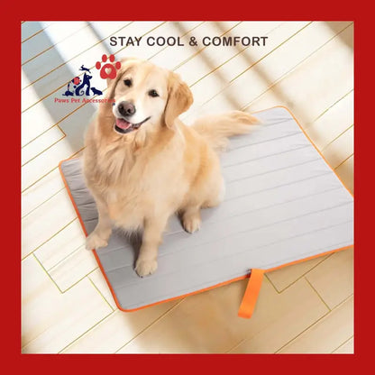 Pet Dog Cooling Mat Non-slip Travel Roll Up Cool Pad Bed Outdoor l Blue - Care > Supplies Beds 5