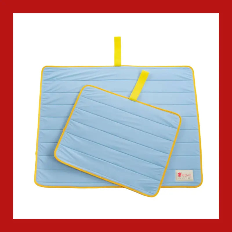 Pet Dog Cooling Mat Non-slip Travel Roll Up Cool Pad Bed Outdoor m Blue - Care > Supplies Beds 1