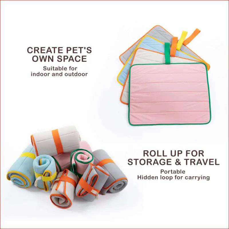 Pet Dog Cooling Mat Non-slip Travel Roll Up Cool Pad Bed Outdoor m Pink - & Puppy - Care > Supplies Beds 6