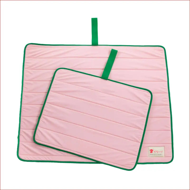 Pet Dog Cooling Mat Non-slip Travel Roll Up Cool Pad Bed Outdoor m Pink - & Puppy - Care > Supplies Beds 1