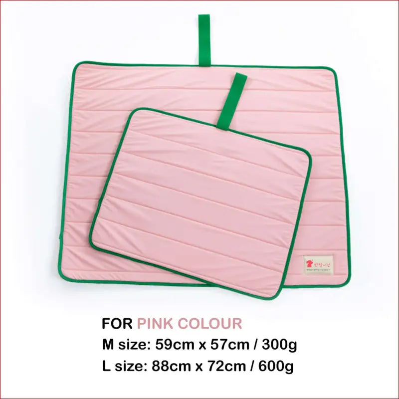 Pet Dog Cooling Mat Non-slip Travel Roll Up Cool Pad Bed Outdoor m Pink - & Puppy - Care > Supplies Beds 10