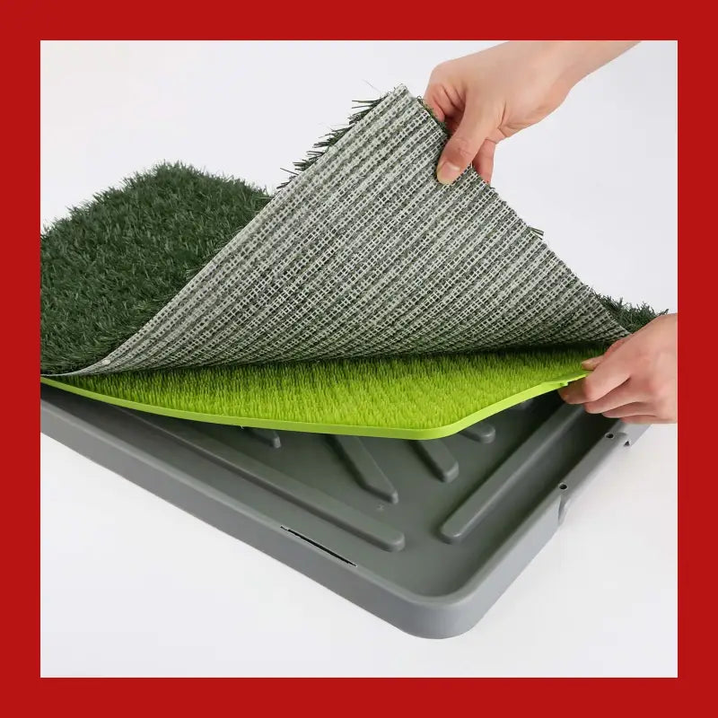 Pet Dog Potty Tray Training Toilet + 1 Grass Mat 69cm x 43cm - Care > Supplies Aids 5