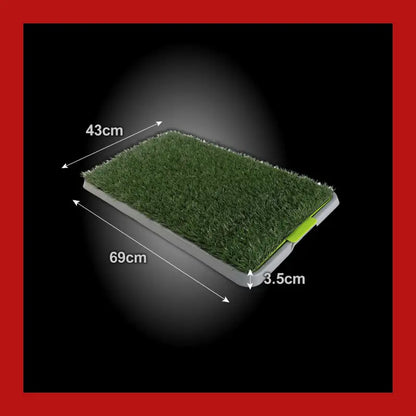 Pet Dog Potty Tray Training Toilet + 1 Grass Mat 69cm x 43cm - Care > Supplies Aids 11