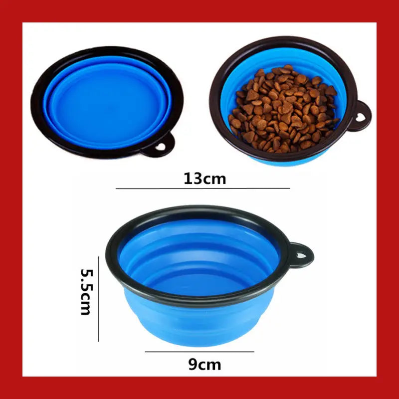 Pet Folding Bowl Large and Small Size Tpe Silicone Dog Portable Food Basin for Outdoor Pets - Feeding Bowls 3