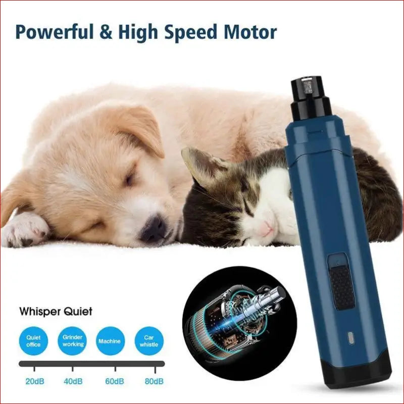 Pet Nail Grinder Dog Cat Electric Trimmer 2 Speed Rechargeable Claw Filer N10 - Care > Supplies Grooming 12