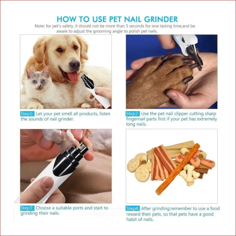 Pet Nail Grinder Dog Cat Electric Trimmer Rechargeable Clipper Claw Filer N8 - Care > Supplies Grooming 10