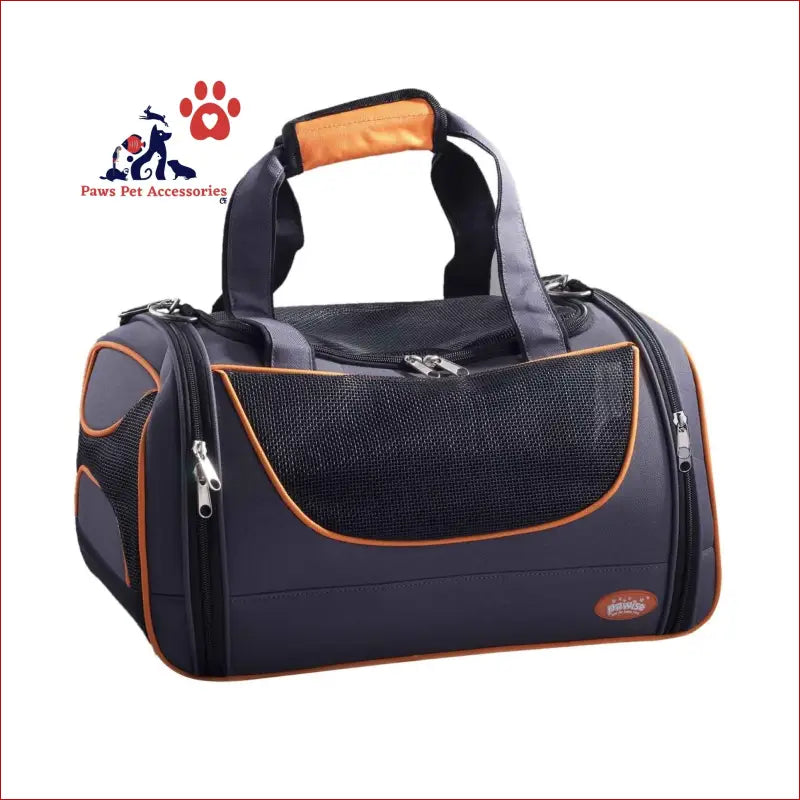 Pet Travel Bag Dog Cat Puppy Portable Foldable Carrier Large Shoulder Orange Cage - 1